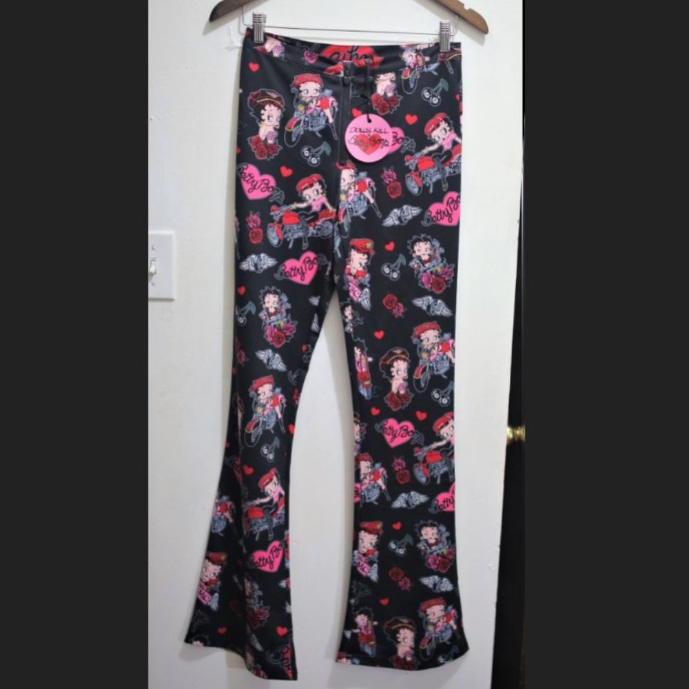 NWT Betty Boop Twill Flare Pants.